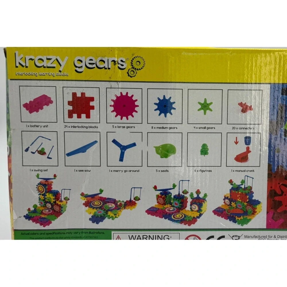 NIB Krazy Gears‎ 81 Pc Interlocking Learning Blocks Playground Edition